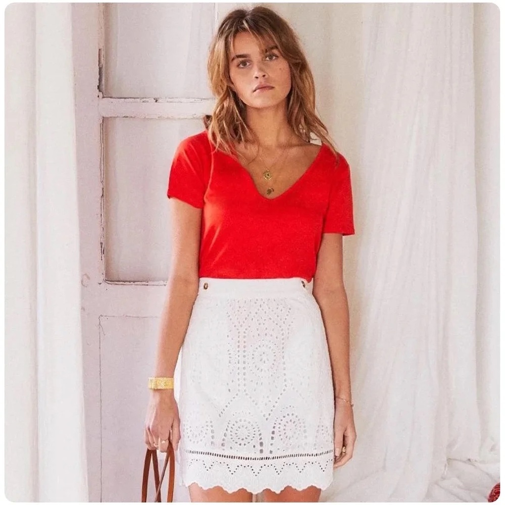 SÉZANE Avania Eyelet Mini Skirt - Ecru